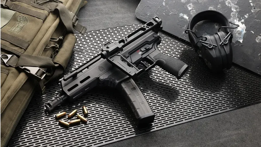 Is available with a folding stock.