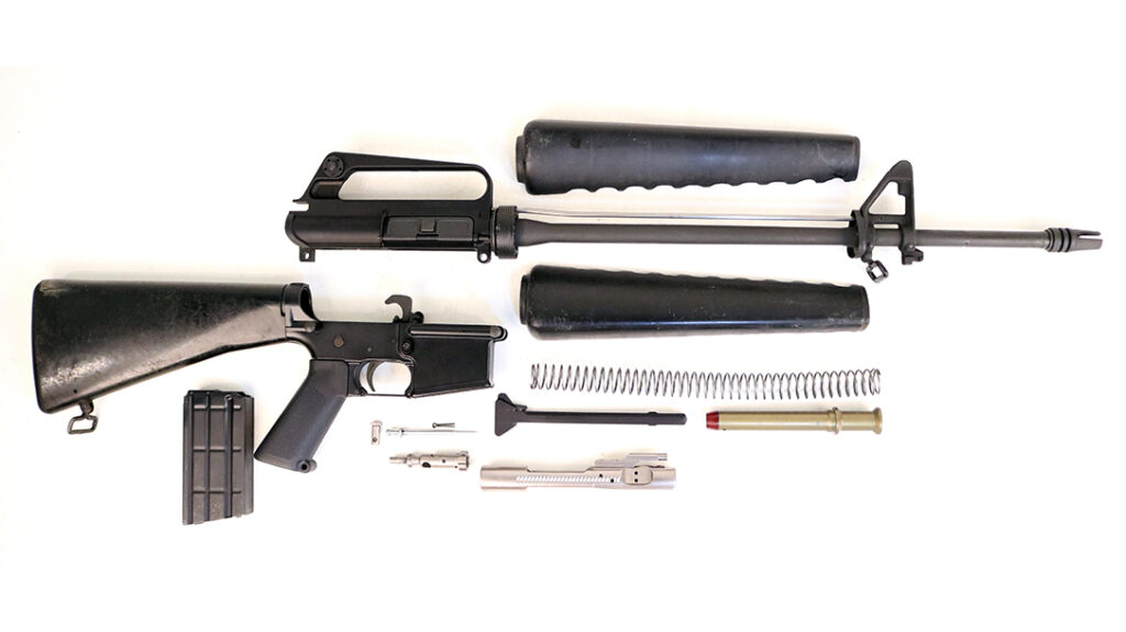 Exploded view of DIY Colt Model 602 build.